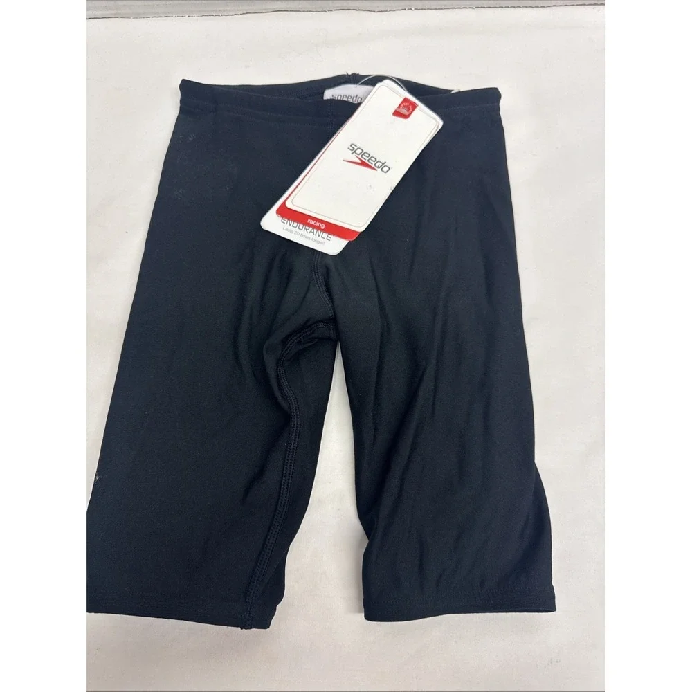 Speedo Racing Youth Black Swim Shorts Jammer  Sz 22 Ages 4-5 NEW